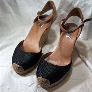 Black/Tan/Brown Espadrille sandals